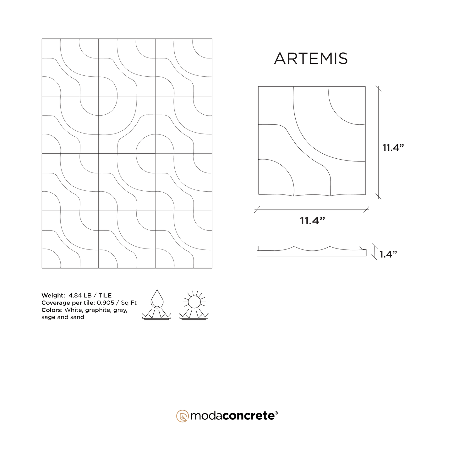 ARTEMIS Concrete Wall Tile