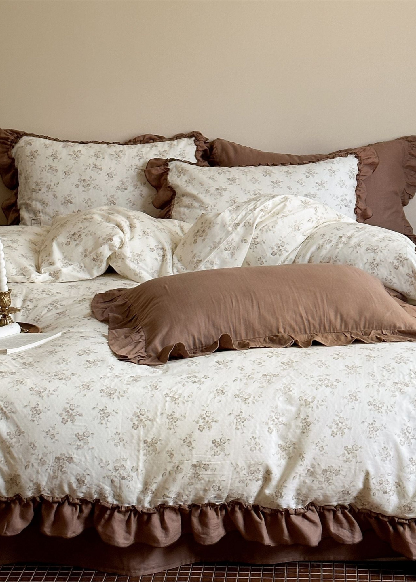 Cottage Inspired Ruffle Bedding Set / Soft Blue