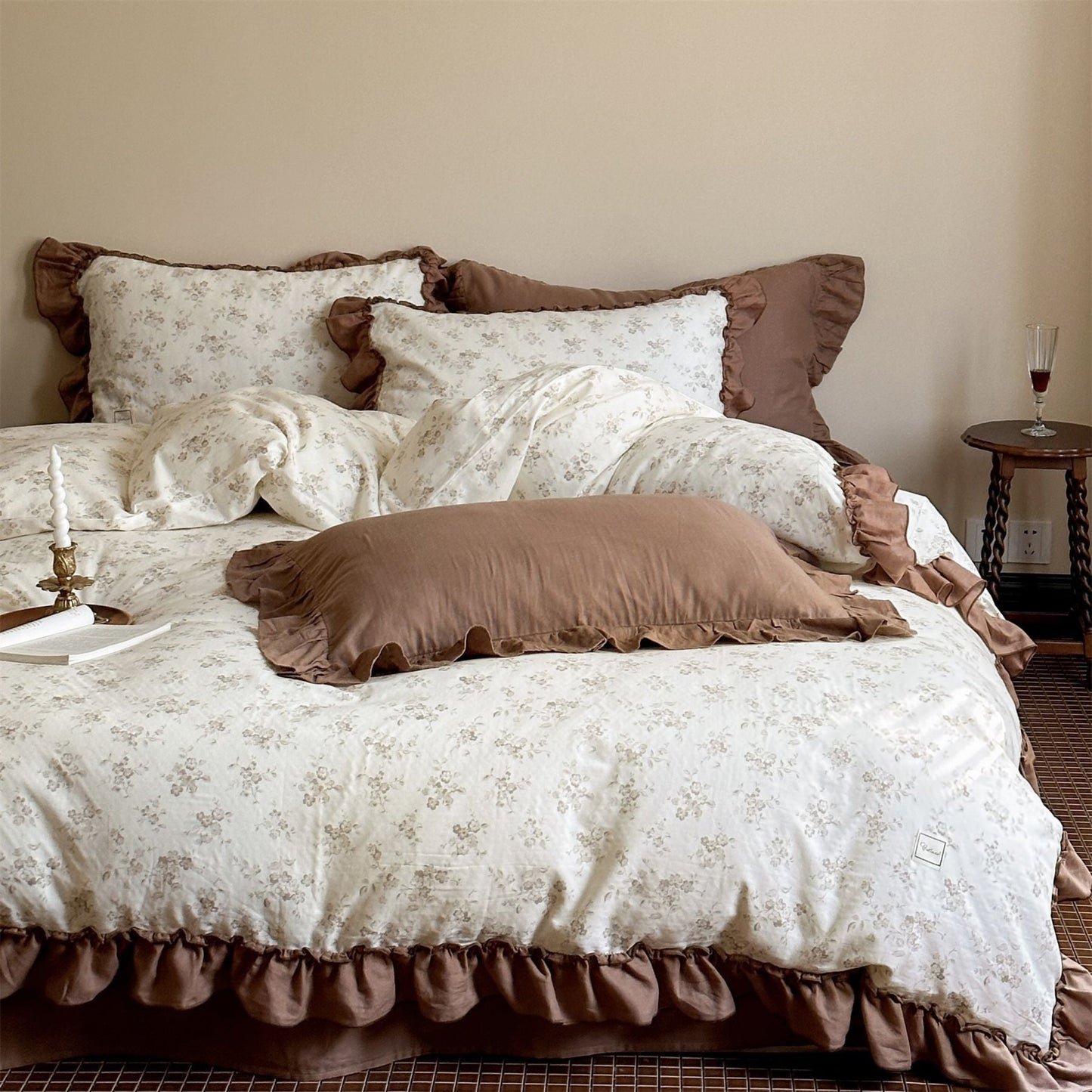 Cottage Inspired Ruffle Bedding Set / Soft Blue